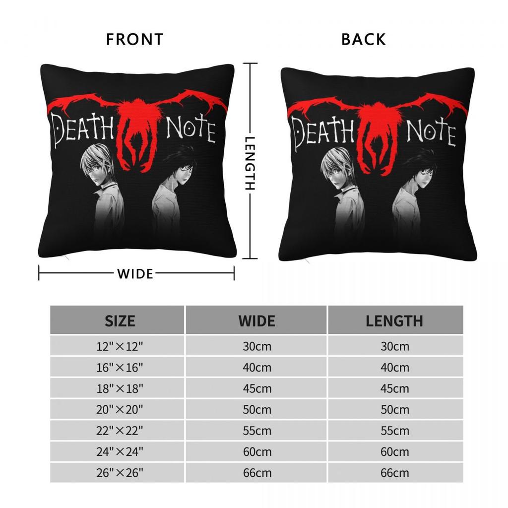 Death Note Kissenbezüge Polyester Sofa Shinigami Japanischer Anime Kissenhülle Kreative Dekorative Kissenhülle 40*40