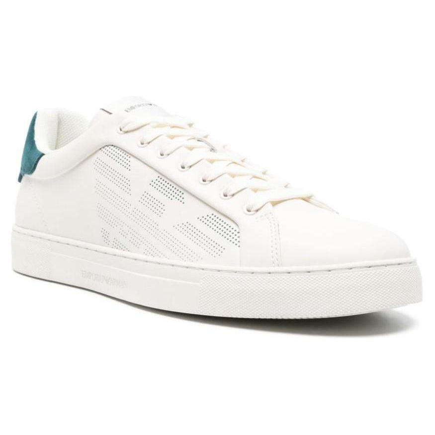 Emporio Armani Round Toe Lace-Up Low-Top Sneakers Men Sneakers White X4X598XR098T839