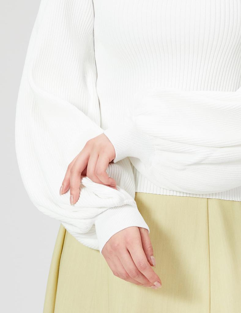 FRAY I.D. Women's Asymmetrical Sleeve Knit Top, FWNT221085, White, Size F