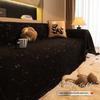Black Thick Cat Proof Sofa Cover Chenille Full Coverage One Piece for 2 3 4 Seater Couch
