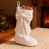 Christmas Gift Stockings Bow Velvet Gift Socks Christmas Lovely Bag for Candy Bags Fireplace Tree Party Decor