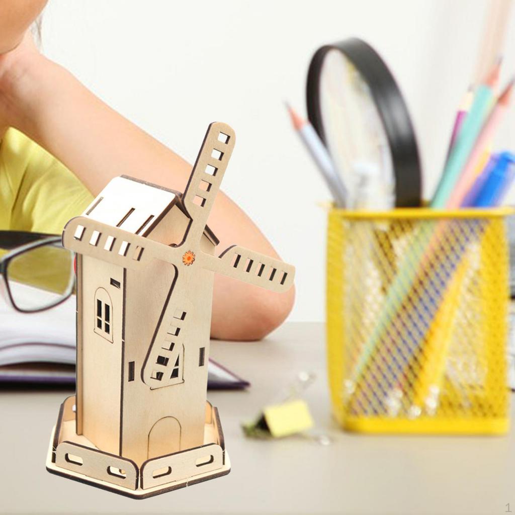 Solar Energy Windmill House Science Experiment Kits DIY Assembly 3D Puzzles Models for