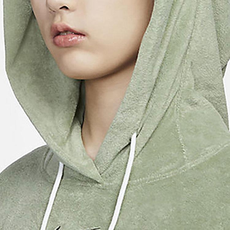 Nike Solid Color Pocket Hoodie Women Tops Green DV7825-386