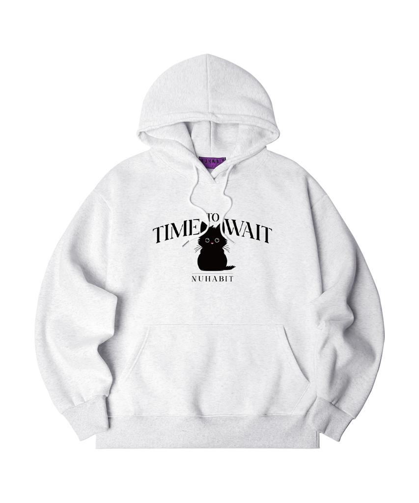 N/H Time To Wait Oversized Fleece-Lined Hoodie_Melange White (Goh4-3Nh1188)