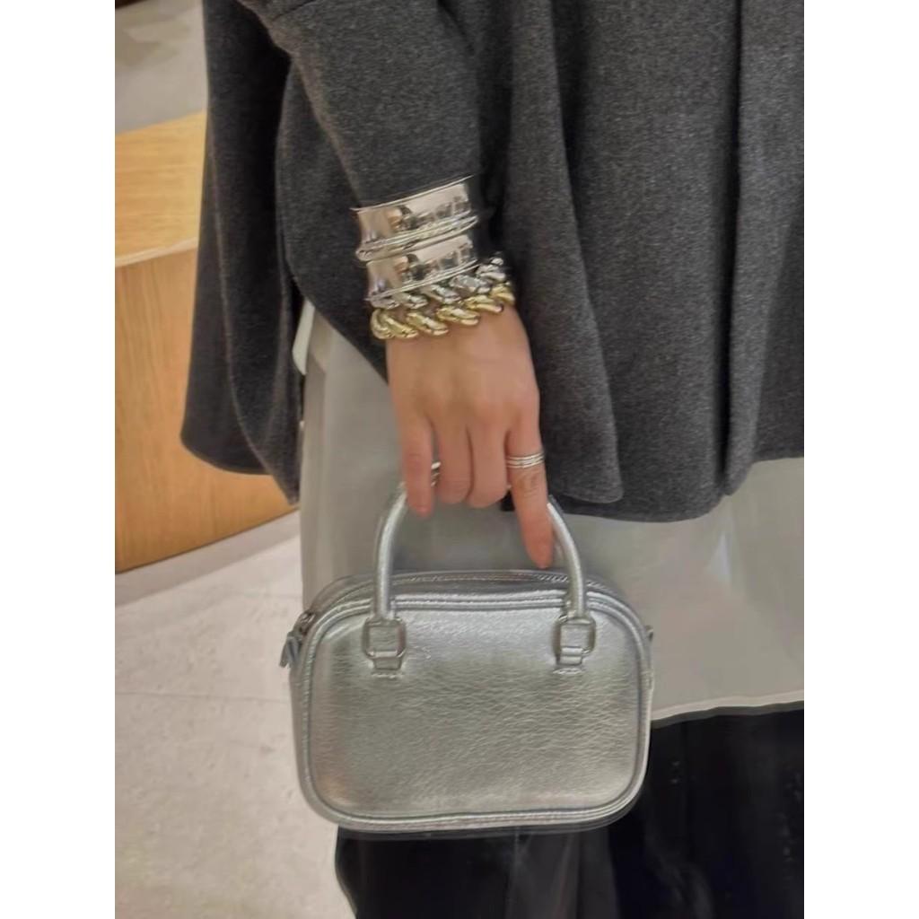 IELGY Женская модная золотая маленькая квадратная сумка для боулинга — фото 7