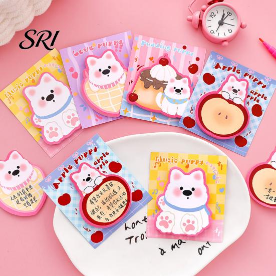 Creative Message Pads 4Pcs Cartoon Dog Shape Note Set Cute Self-Adhesive Memo Soft Adhesive Sheets for Students Office Removable Notepads Reminders
