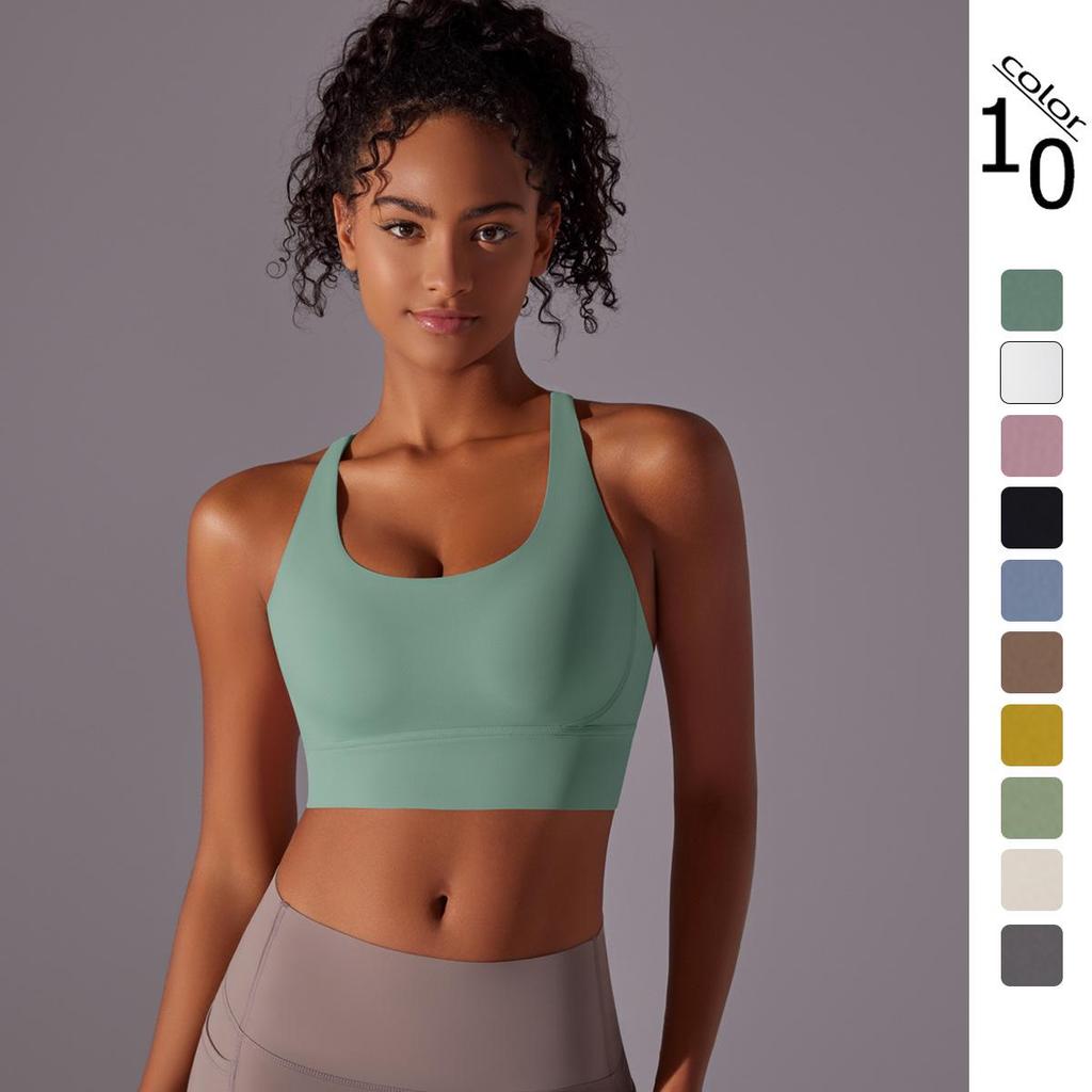 Double-Sided Criss-Cross Shockproof Sports Bra - Cloud-Like Yoga Fitness Top