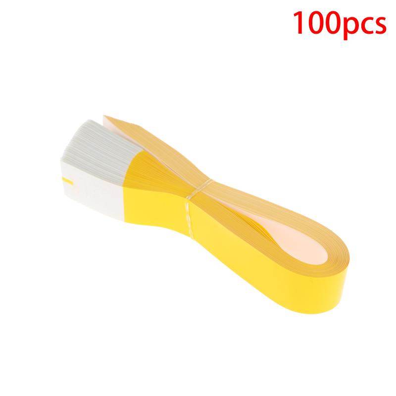 100Pcs Party Paper Bracelet Synthetic Paper Plastic Wristbands Sticky Wristband Painting Pattern Logo Paper Party Wristbands