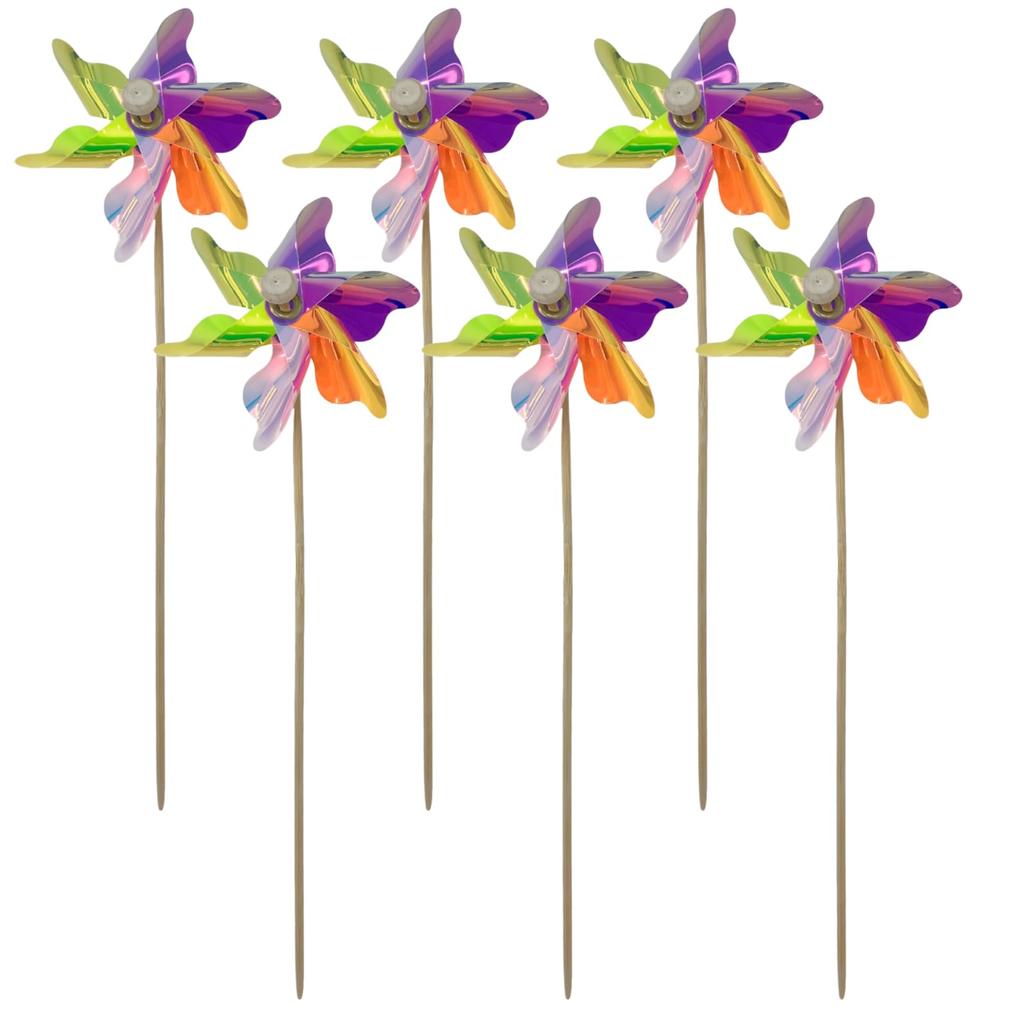 Aurora Windmill M Colorful Wind Primary Cute Interior Garden Decoration 818578 Q-FLA (6 Pieces, 30cm) - Spinner, Rainbow, Pop, Colors, - Decor, -