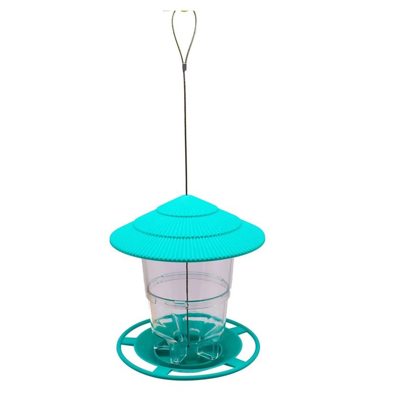 AEE4-Wild Bird Feeder, Outside Squirrel Proof Bird Feeder, Hanging Wild Bird Feeder With Round Shaped Roof