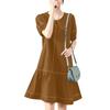ZANZEA Women Casual Doll Collar Loose Summer Short Sleeve Dress