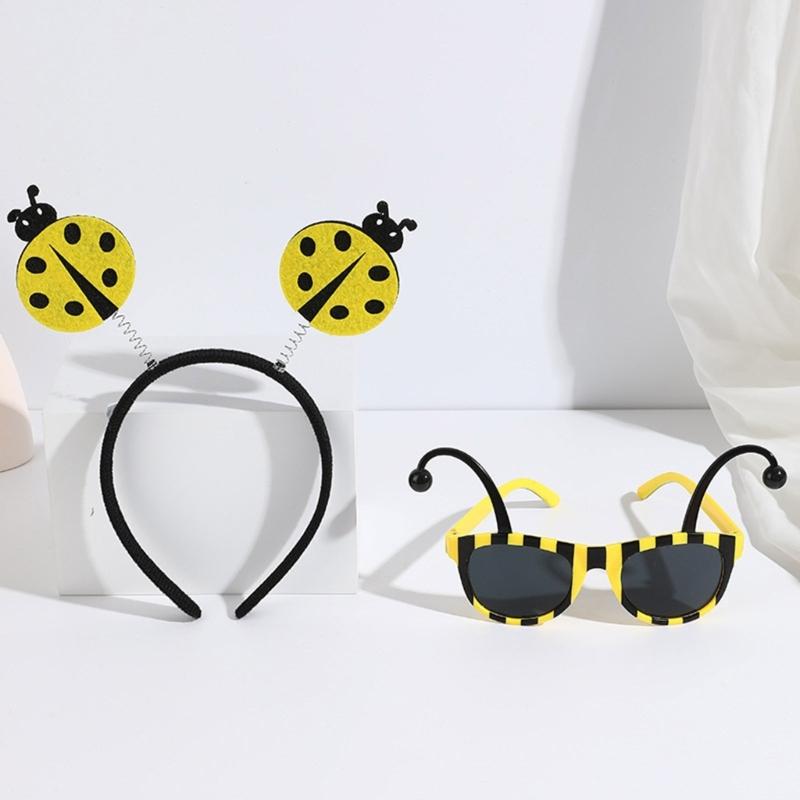 Lady Bugs Costume Accessories,Lady Bugs Costume Lady Bugs Glasses Lady Bugs Headband Fairys Wand for Halloween Dress up Cosplay