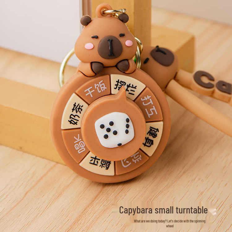 Creative Capybara Spinner Pendant Keychain – Cute Cartoon Car or Schoolbag Decoration Gift
