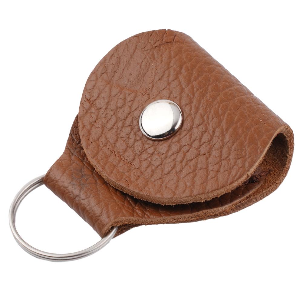 Guitar Picks Holder Bag PU Leather With Key Chain PU Leather New Useful