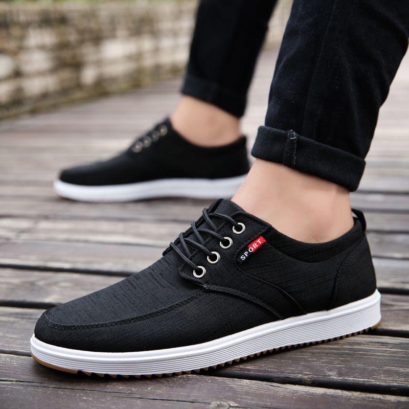 Podzim jaro ležérní prodyšné plátěné boty protiskluzové trendy pracovní Běh Sportovní pánské boty