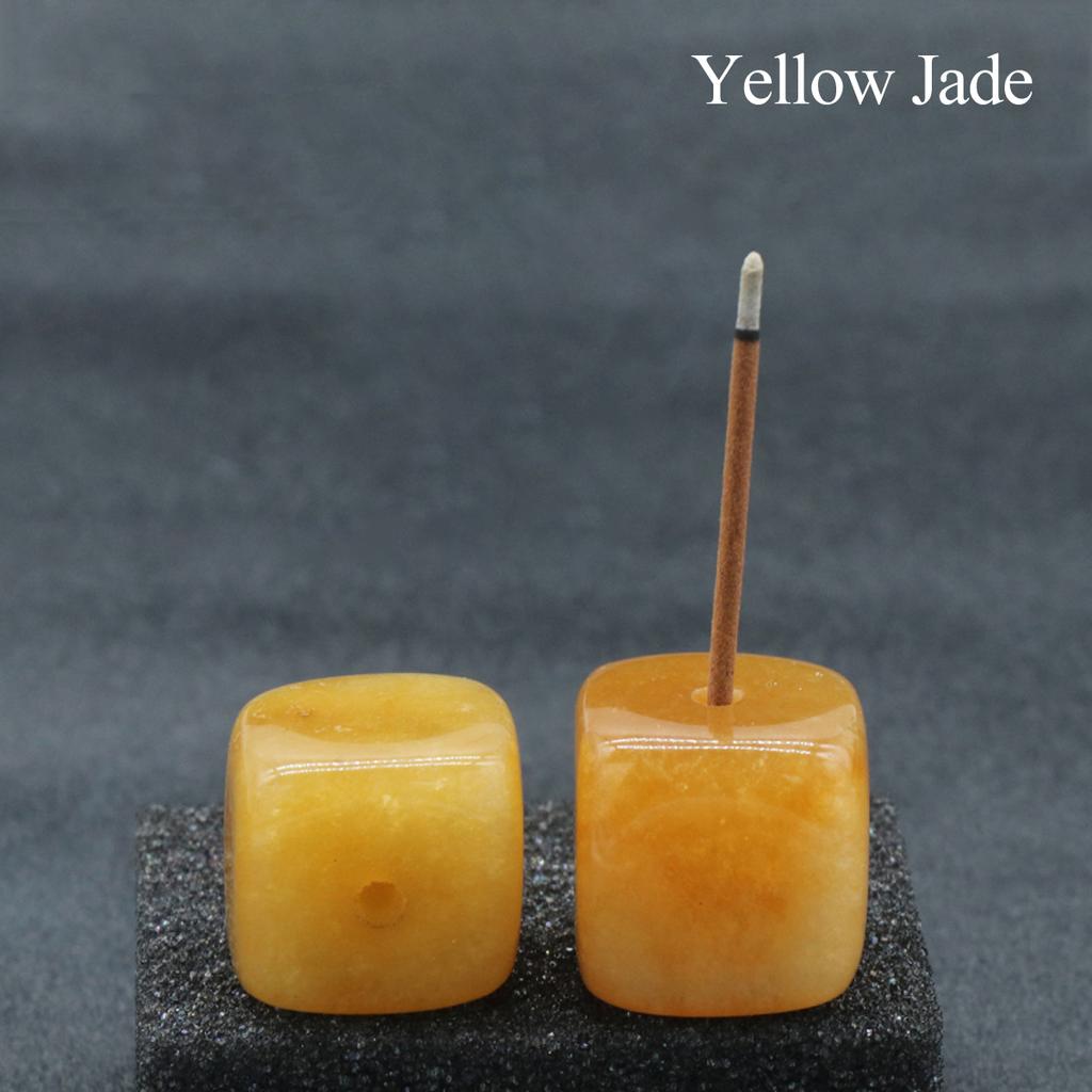 2 Stück quadratischer Räucherbrenner aus Natursteinkristall, Räucherstäbchen-Diffusor-Dekoration, Zen-Heimaltar-Dekoration, Meditationszentrum-Dekoration mit geometrischem Design