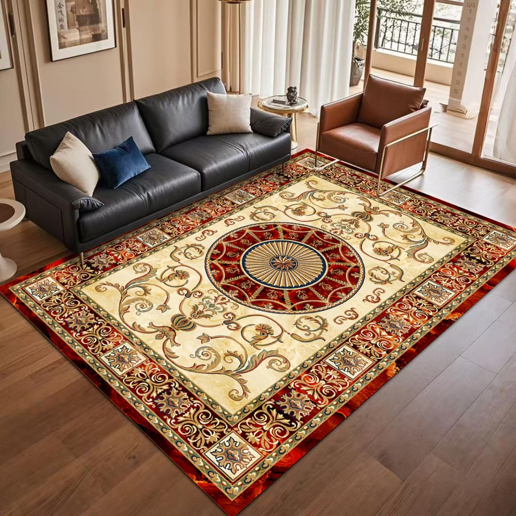 Modern Light Luxury Decoration Home Carpet Living Room Plant Pattern Non-slip Room Decor Rug Soft Easy Clean Entrance Door Mat