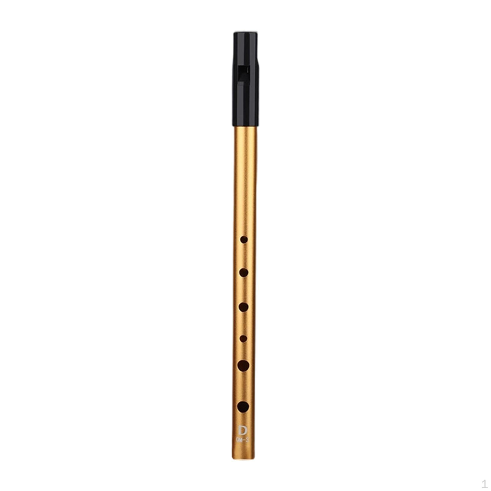 

Whistle Flute Whistling Easily Clean Instrument Birthday Gift Portable Penny 6 Hole D Key gold