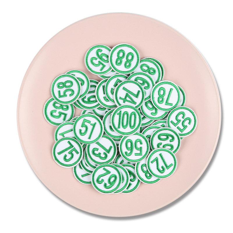 Digitaler Stoffaufkleber Zahlenaufnäher Kindergarten Schulmarke Markierung Wärmeübertragungsaufkleber Kleidung Hosen Löcher Stickerei-Aufkleber Klein