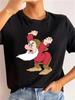 T-shirt Unisex Cartone Animato Biancaneve e i Sette Nani Stampa Street Casual Larga Manica Corta Top Unisex Cool
