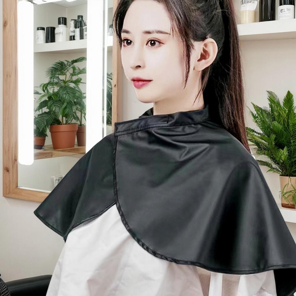 Hair Salon Cape Waterproof Short Hair Cut Cover Adjustable Hairdressing Apron Salon Equipment Black Barber Cape for Home Salon