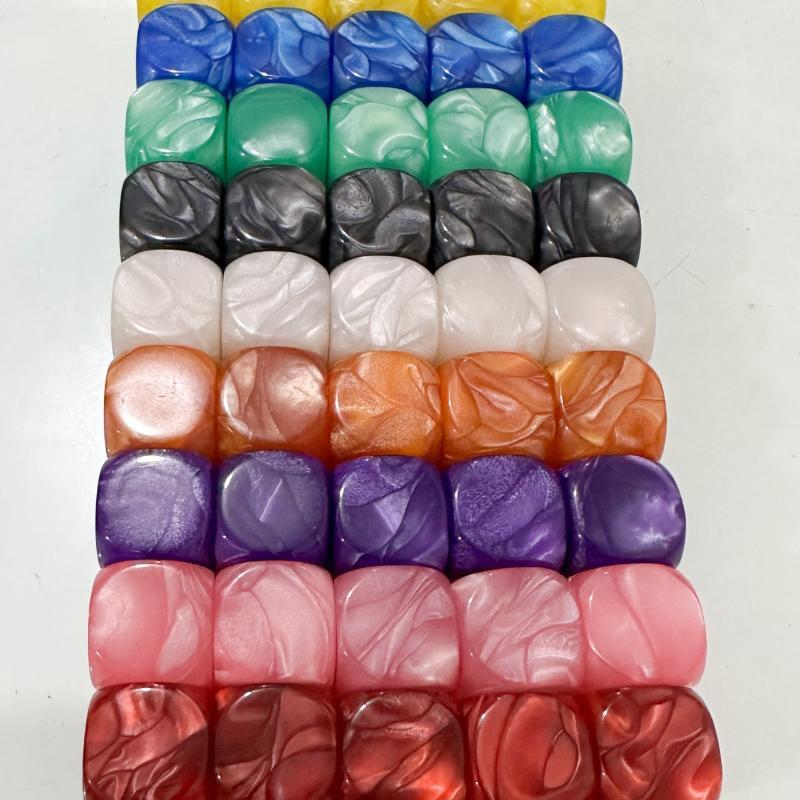 10pcs Pearl Textured Round Blank Dice Smooth Game Props for Camping Trip Travel Portable Board Game Accessories
