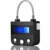 99 Hours Max Timing Lock - Flexible Braided Steel Cable Time Out Padlock with LCD Display (Black)
