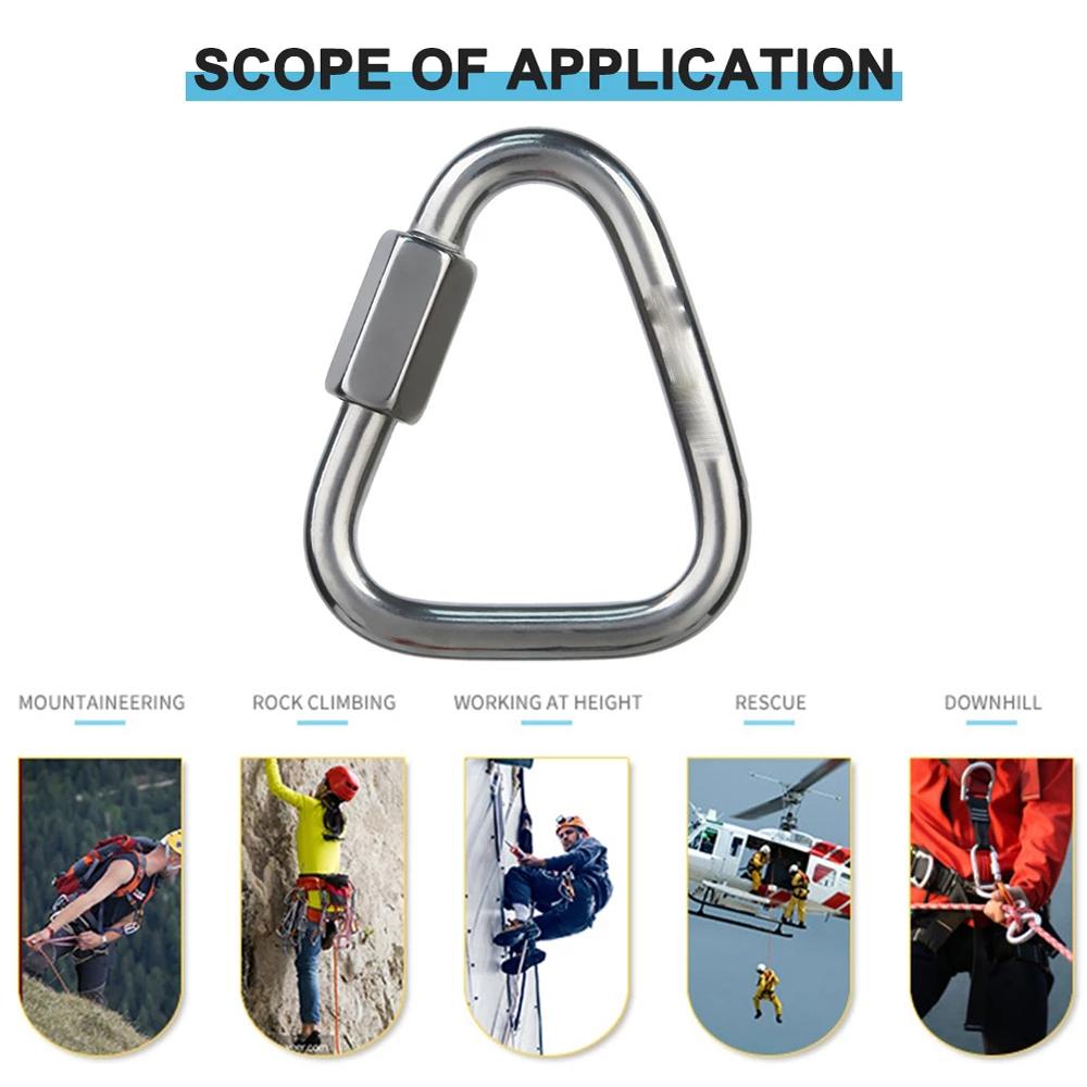 Buckle Mountaineering Snap Clip Fast Hook Triangle Carabiner Climbing Buckle Safety Connection Lock