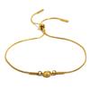 Hot Selling Fashion Design Bracelets Stainless Steel Snake Chain 18K Gold Plated Birth Stone Zircon Jewelry Adjustable Bracelet