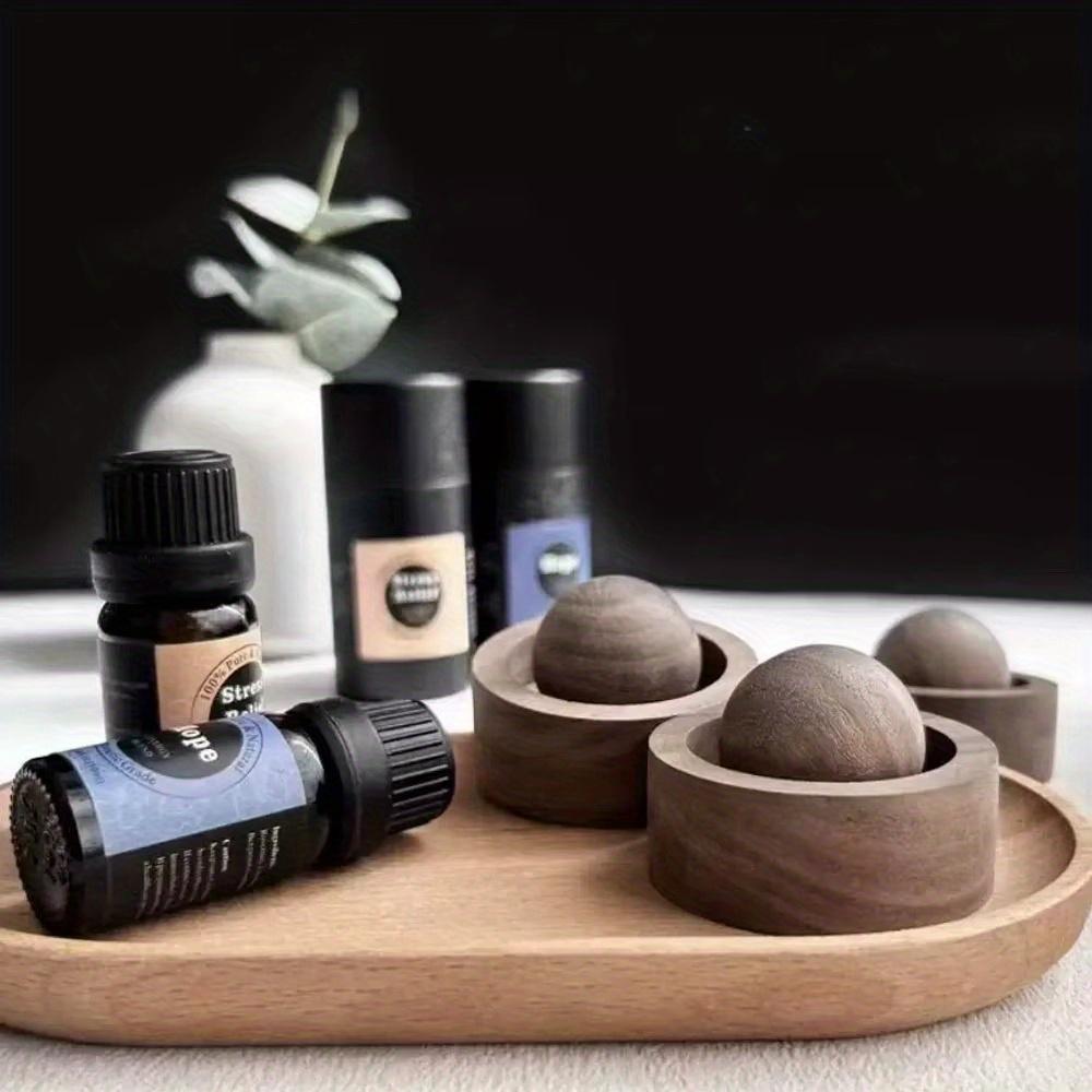 Natural Wood Aromatherapy Diffuser Set with Essential Oil Bottles - Enhance Your Space with Calming Scents