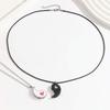 Glowing Heart Pendant Couple Necklace Set Valentine's Day Gift with Tai Chi Design for Friends