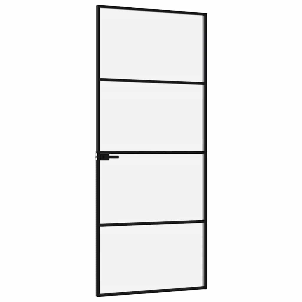 Vidaxl Interior Door, Black, 83X201.5 Cm, Glass and Aluminum
