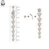 7 Cristales de Corazón Largos Colgantes Anillos para el Ombligo Acero Quirúrgico Lindo Piercing para el Ombligo Nombril 14g Barra Curvada Joyería para Piercings Corporales