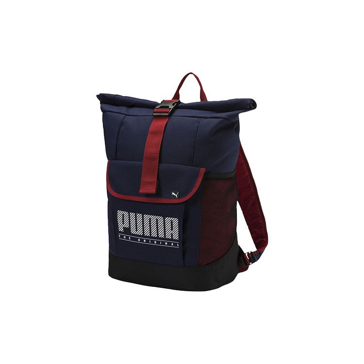 Puma Casual Printed Large Capacity Fabric Tote Backpack Unisex backpack Navy-Blue 075003-02 Navy Blue