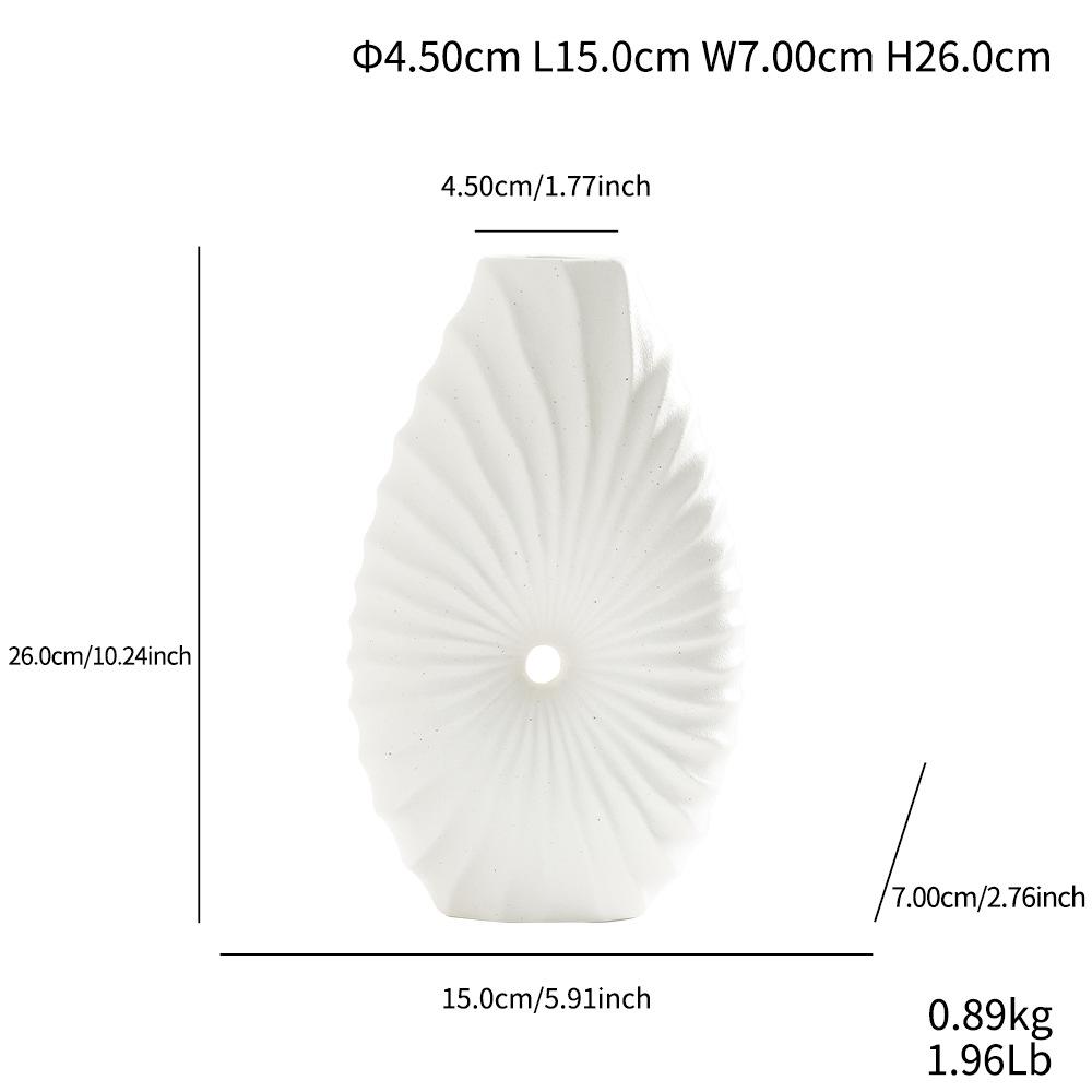 Corrugated Pointed Nozzle Flower Insert Creative Ceramic Vase High-End Ornament Home Desktop Simple Soft Decoration