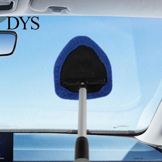 Automotive Glass Cleaner Brush Cleaning with Telescopic Handle 26-41cm Multi-Functional Microfiber Car Window Rain Fog Remover Tool for Defrosting