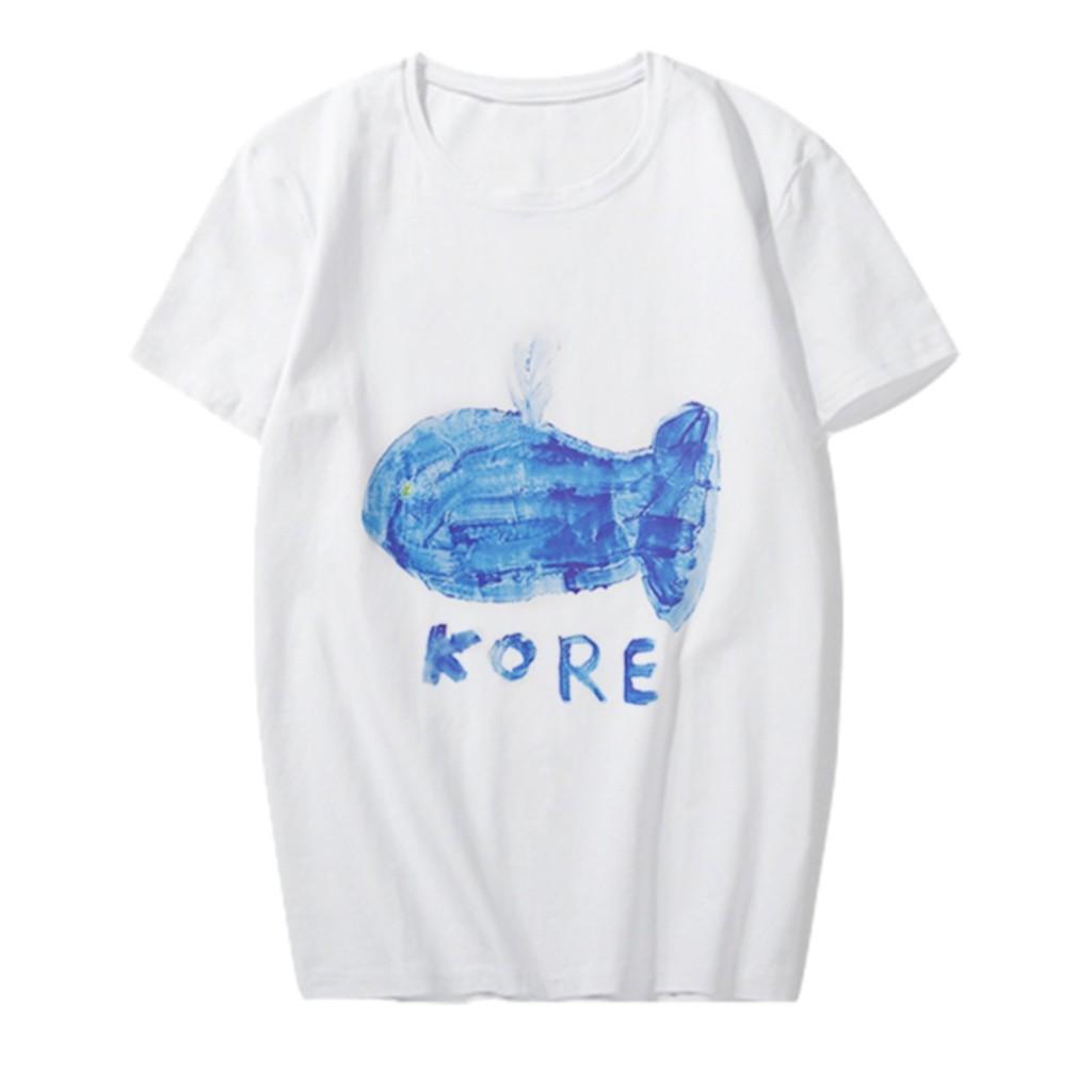 Kpop Graffiti BTS Baumwoll-T-Shirt Suga Jimin V Grafik-Shirt Unisex Paar-T-Shirt Größe
