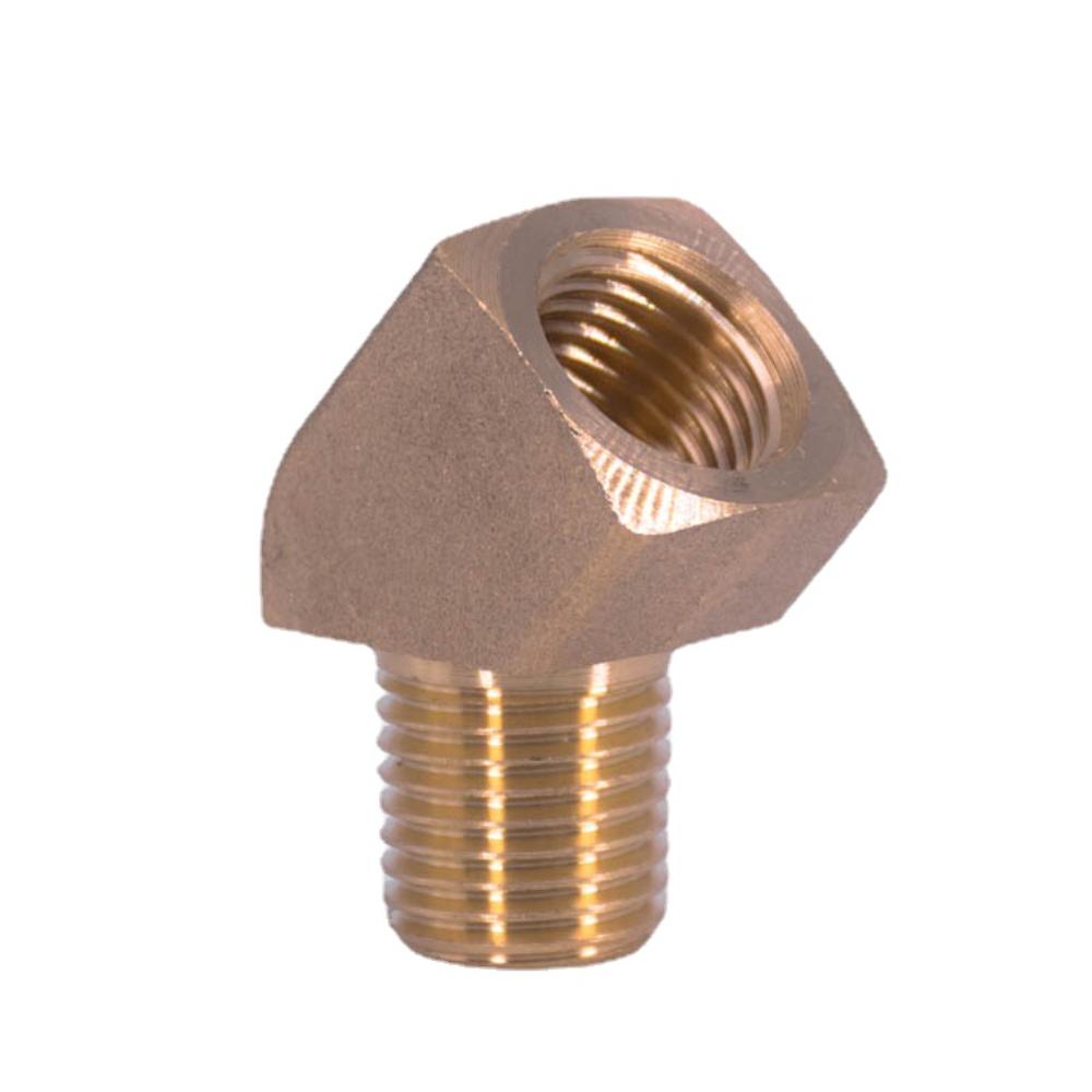 Round 1/8" 1/4" 3/8" NPT Female To Male 45 Degree Elbow Brass Block Pipe Fitting Coupler Connector Water Gas Fuel