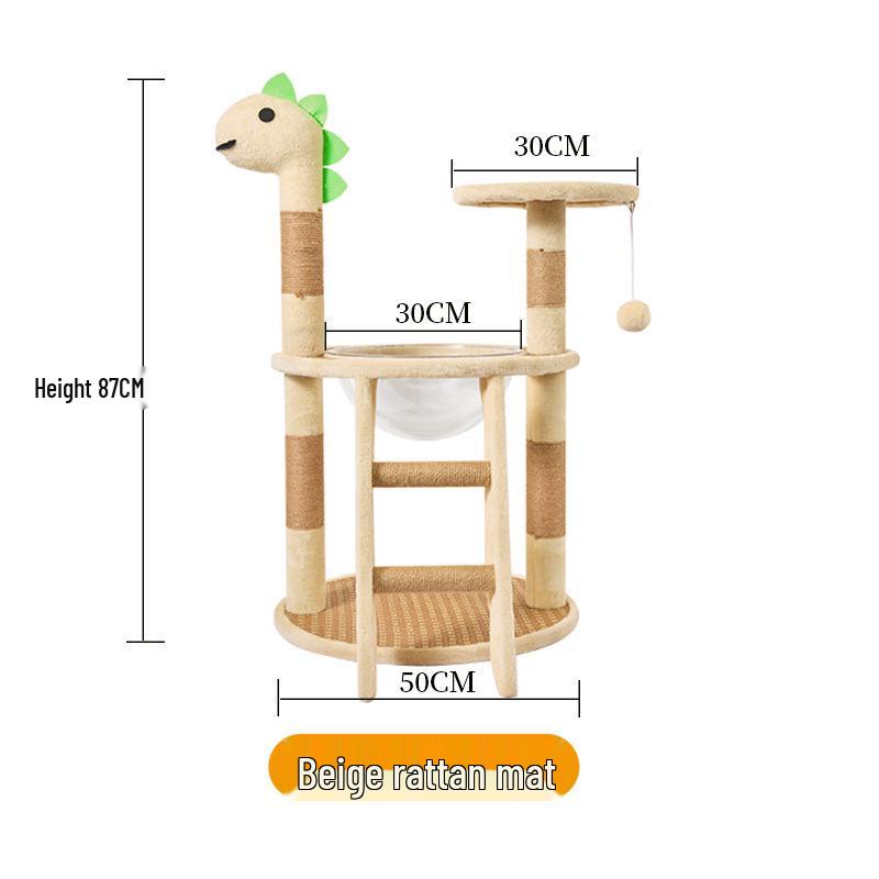 Velvet Cat Tree: Large Climbing Frame & Bed for Cats and Kittens, Space-Saving Design for All Seasons