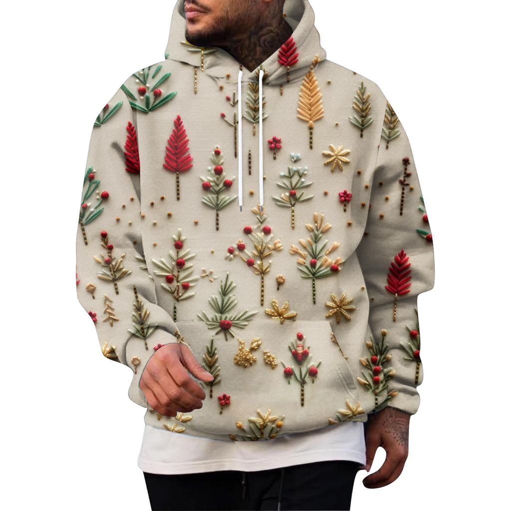 Herr sport och fritid långärmad huvtröja med ficka