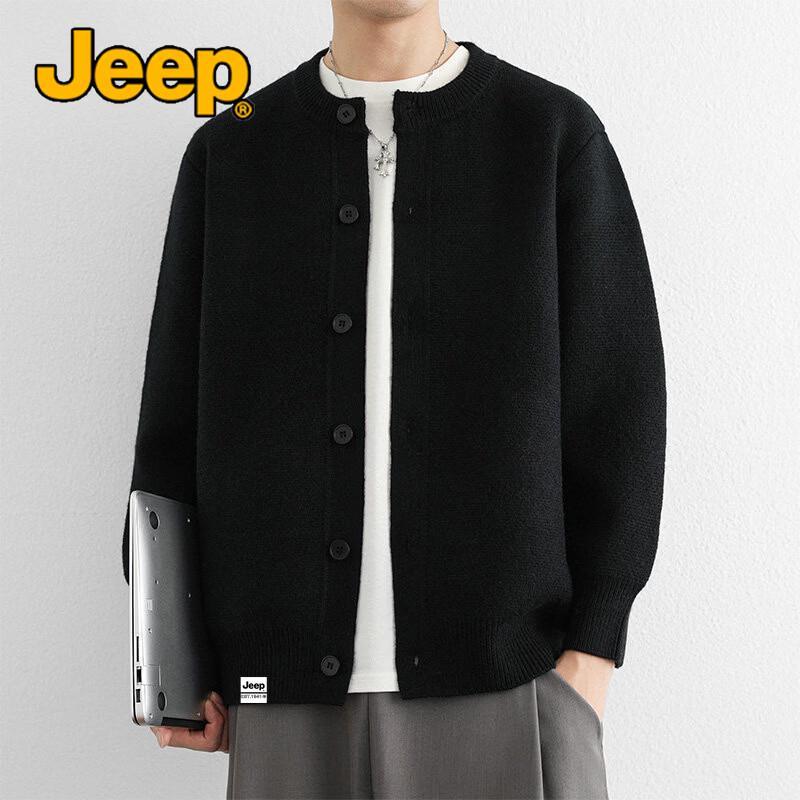 JEEP Men's V-Neck Knit Cardigan Sweater