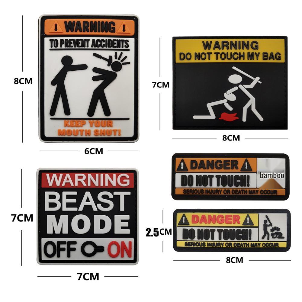 Sea Customer Creative Morale PVC Patch: Outdoor Warning Sticker Armband