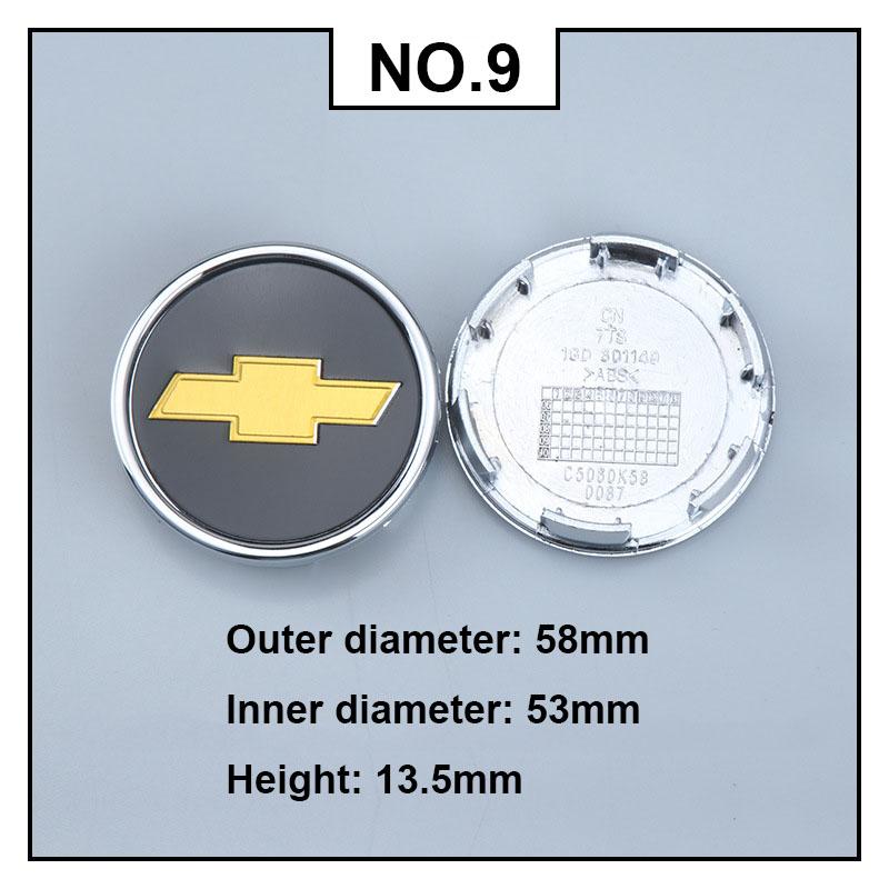4PCS Car Wheel Center Covers Hub Caps Badge for Chevrolet Malibu AVEO Corvette CRUZE EQUINOx IMPALA LACETTI TRAX ORLANDO Sail