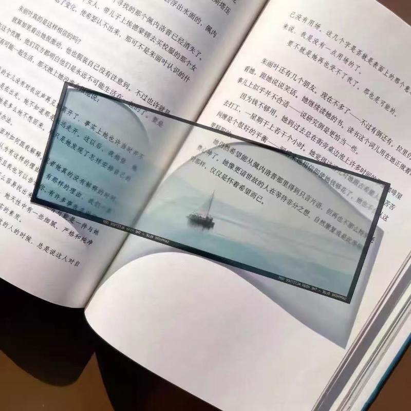 

Art Aesthetic Ocean Theme Book Page Clip Transparent Acrylic Film Acrylic Bookmark Ocean Scenery Waves Sailboats Sunrise A6