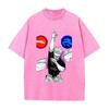 Anime Jujutsu Kaisen Gojo Satoru Graphic T Shirt Men Women Clothing Casual Loose Tshirt Washed Cotton T-shirt Harajuku Male Tops