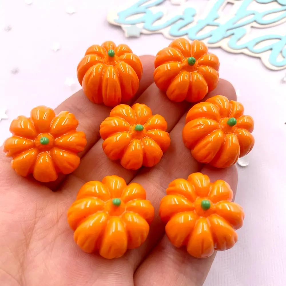 10PCS Resin Kawaii Colorful 3D Pumpkin Flatback Stone Cartoon Christmas Figurines Scrapbook DIY Halloween Jewellery Decor Crafts
