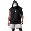 Men's Sleeveless Hooded Sports Vest - Casual European & American Style, Plus Size, Loose Fit