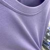 European O-neck Solid Color Long Sleeve T-shirt  Spring New Fashionable Versatile Elastic Bottom Shirt Top