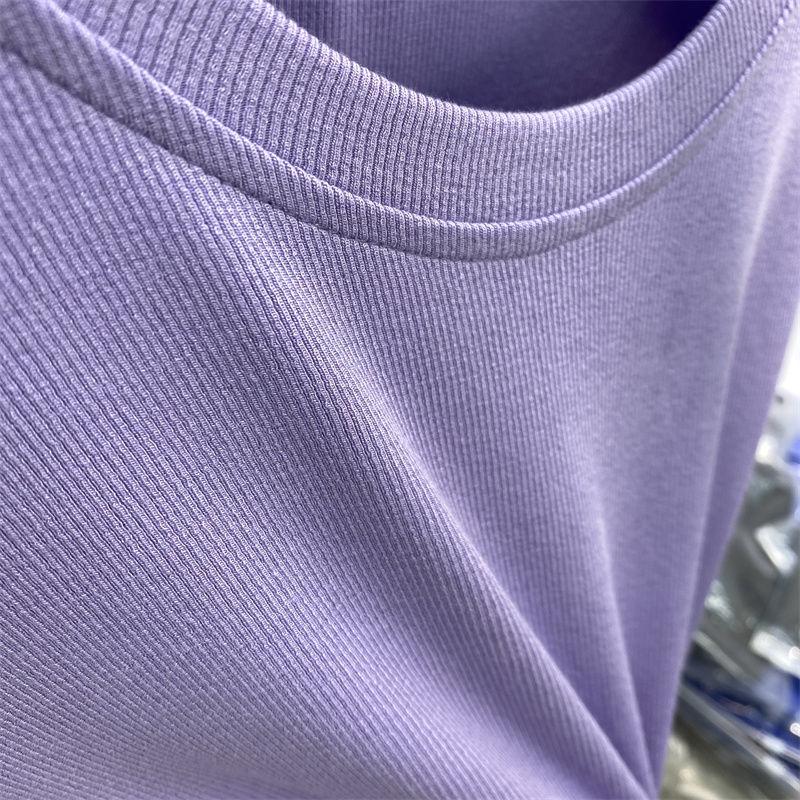 European O-neck Solid Color Long Sleeve T-shirt  Spring New Fashionable Versatile Elastic Bottom Shirt Top