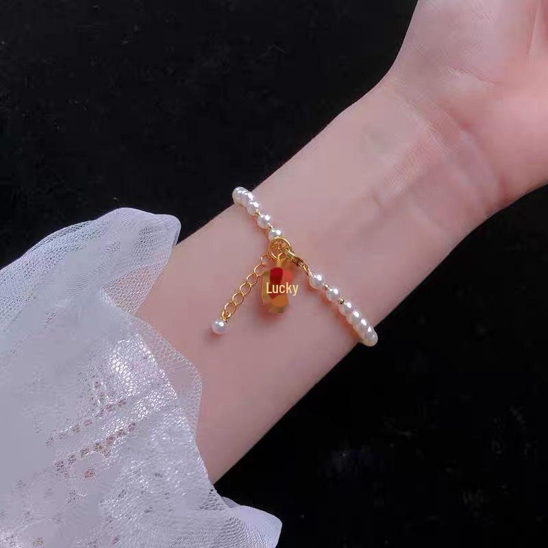 Beautiful Korean Beaded Hetian Jade Bracelet - Versatile Pearl Jewelry for Women